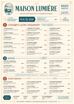 Bistro Midi menu template preview