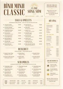 Sunrise Classic menu template preview