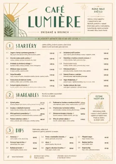 Sunrise Classic menu template preview