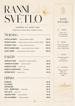 Sunrise Short Carte menu template preview