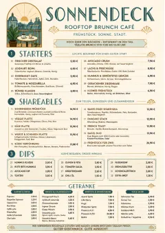 Sunrise Classic menu template preview