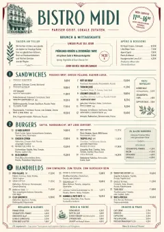Bistro Midi menu template preview