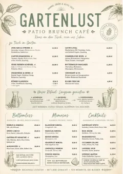 Garden Patio Day menu template preview