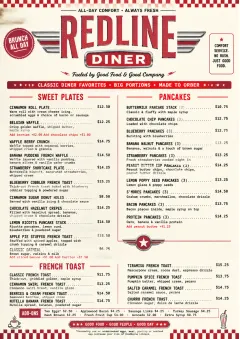 Diner Comfort menu template preview