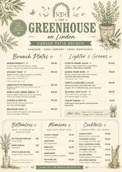 Garden Patio Day menu template preview