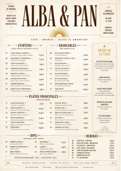 Sunrise Classic menu template preview