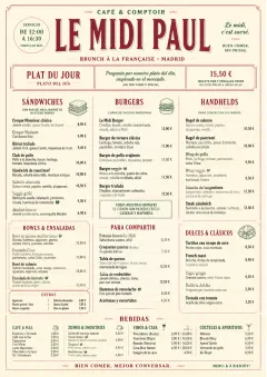 Bistro Midi menu template preview