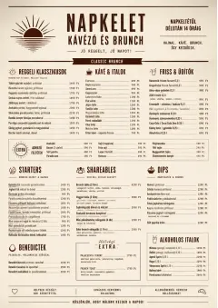 Sunrise Classic menu template preview