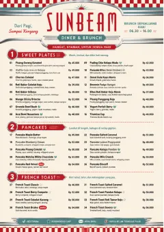 Diner Comfort menu template preview