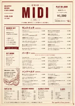 Bistro Midi menu template preview