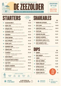 Sunrise Classic menu template preview