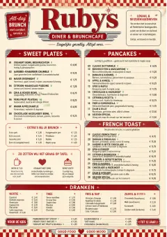 Diner Comfort menu template preview