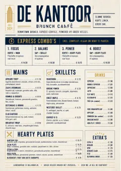 Power Lunch menu template preview