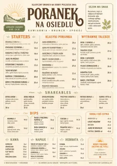 Sunrise Classic menu template preview