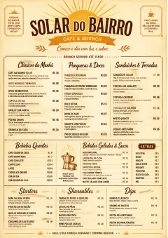 Sunrise Classic menu template preview