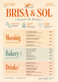 Sunrise Short Carte menu template preview