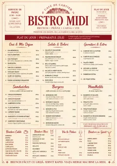 Bistro Midi menu template preview