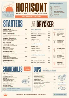 Sunrise Classic menu template preview