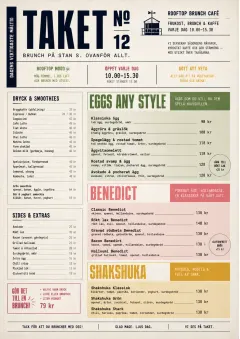 Modern Brunch Editorial menu template preview