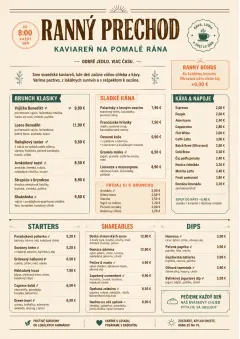 Sunrise Classic menu template preview