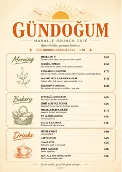 Sunrise Short Carte menu template preview