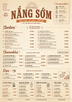 Sunrise Classic menu template preview