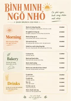 Sunrise Short Carte menu template preview