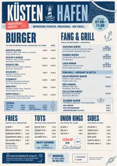 Coastal Regional menu template preview