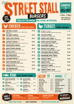 Street Stall Energy menu template preview