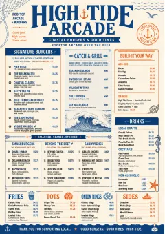 Coastal Regional menu template preview