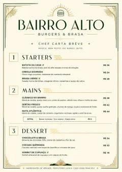Chef Carte Brève menu template preview