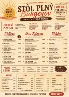 Family Style Feast menu template preview