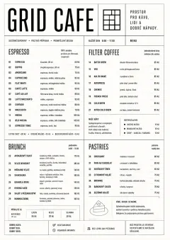 Architectural Grid menu template preview