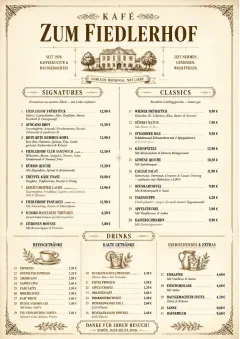 Vintage Classic menu template preview