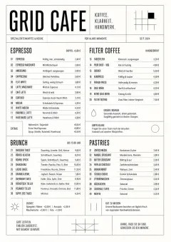 Architectural Grid menu template preview