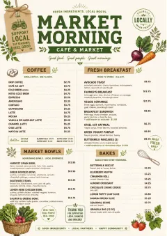Farmers Market menu template preview