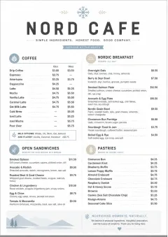 Nordic Clean menu template preview