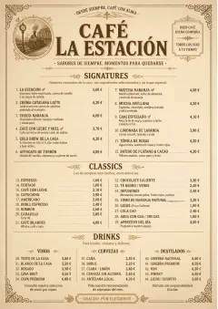 Vintage Classic menu template preview