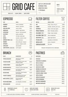 Architectural Grid menu template preview