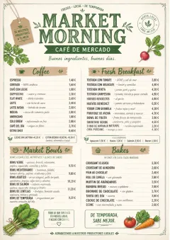 Farmers Market menu template preview