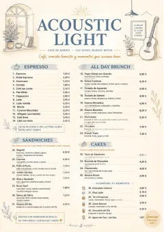 Acoustic Light menu template preview