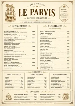Vintage Classic menu template preview