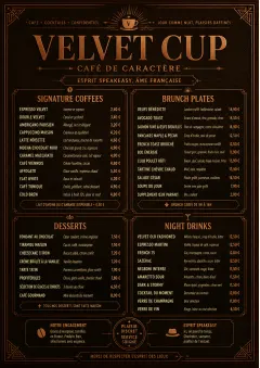 Speakeasy Leather menu template preview
