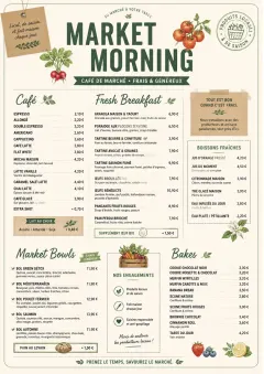 Farmers Market menu template preview