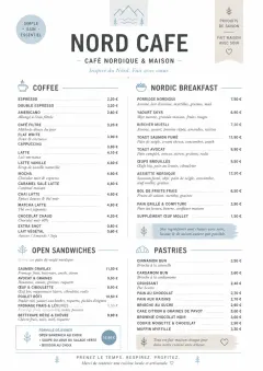 Nordic Clean menu template preview
