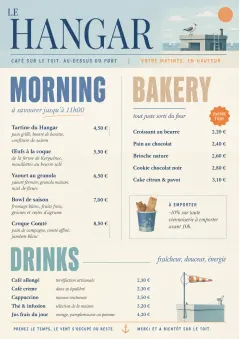 Sunrise Short Carte menu template preview