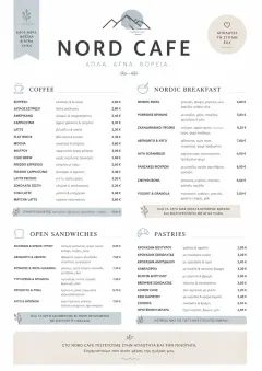 Nordic Clean menu template preview