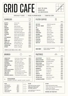 Architectural Grid menu template preview