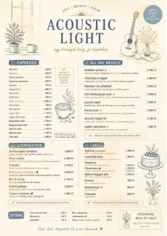 Acoustic Light menu template preview