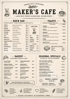 Craft Artisan menu template preview